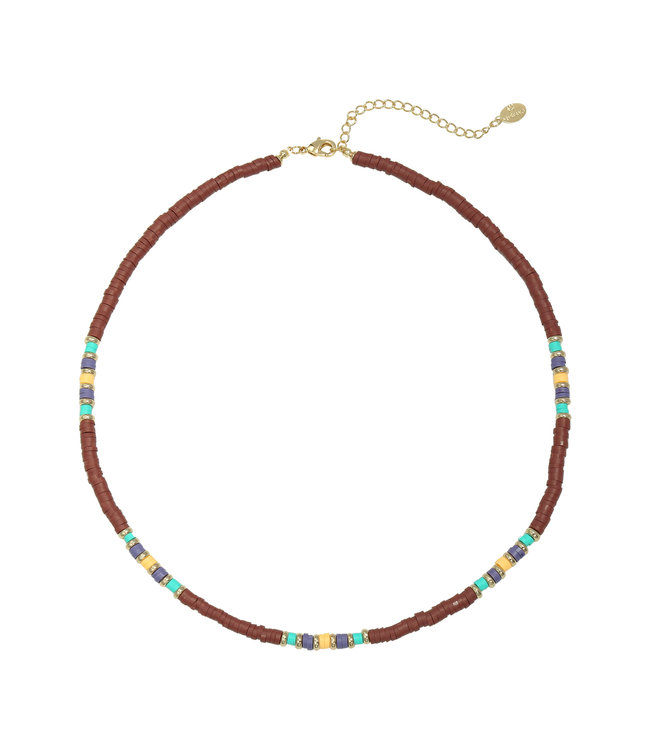 Colorful Day Necklace / Wine Red