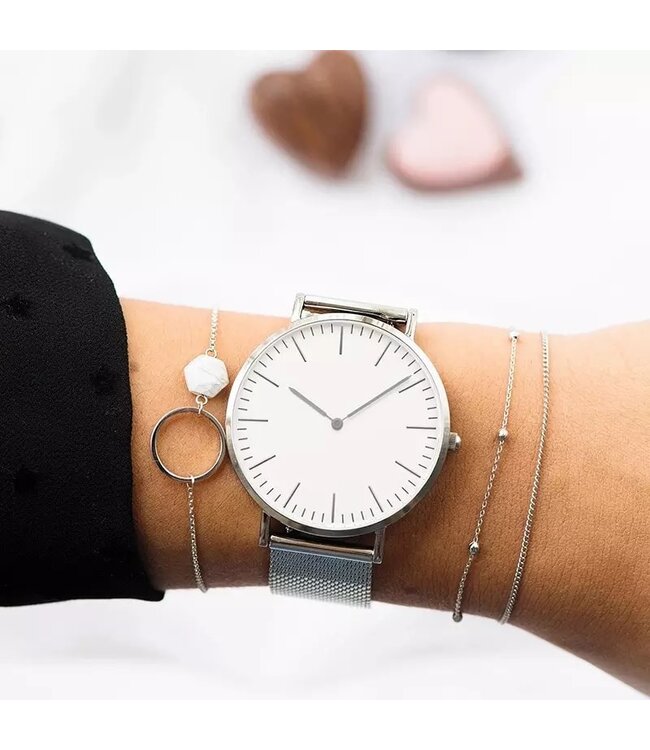 Lovely Watch / White Silver