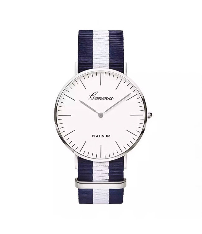 Striped Band Horloge / Dark Blue