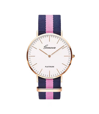 Striped Band Horloge / Pink