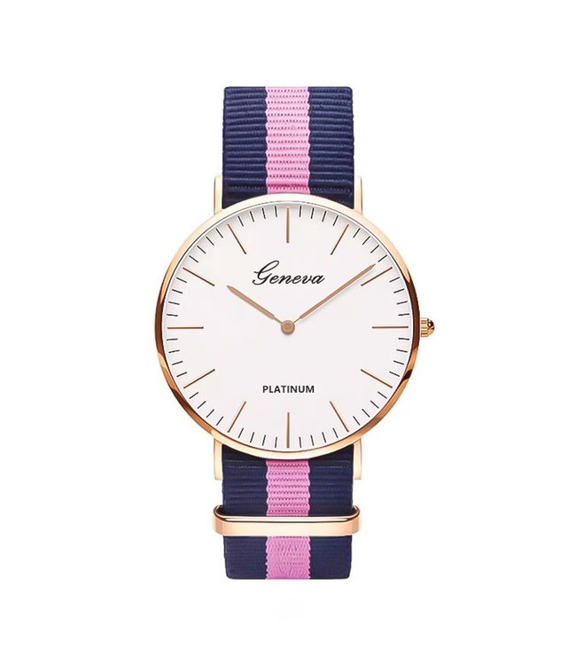 Striped Band Horloge / Pink