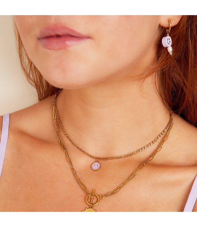 Pastel Smiley Necklace