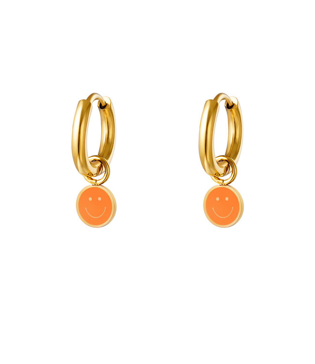 Pastel Smiley Earrings / Orange