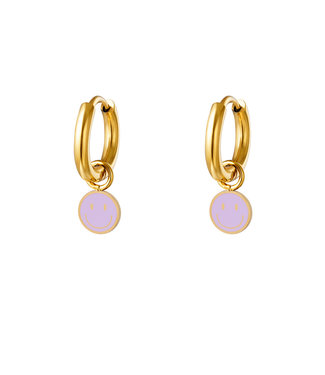 Pastel Smiley Earrings / Lilac