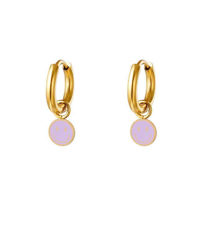 Pastel Smiley Earrings / Lilac