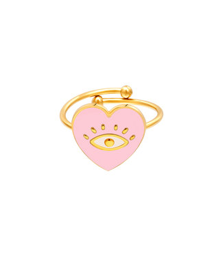 Eye in Heart Ring