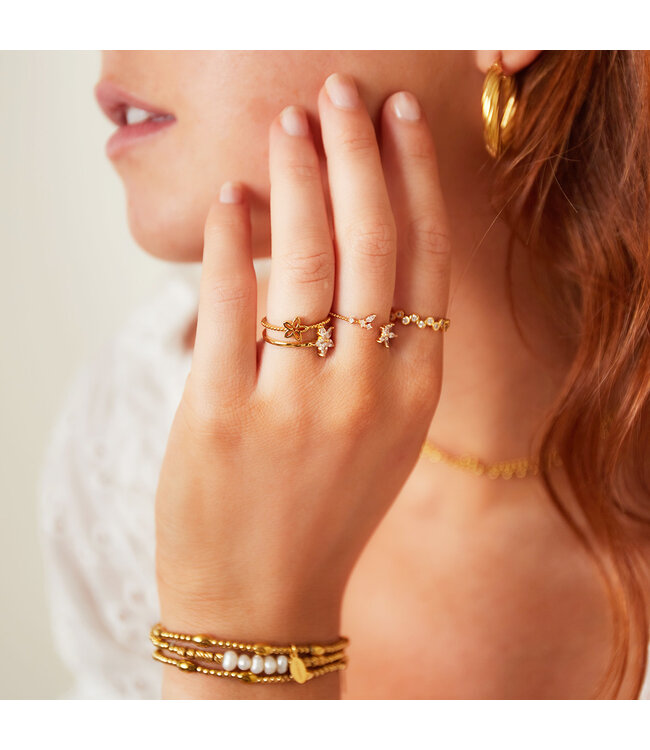 Double Small Flowers Ring