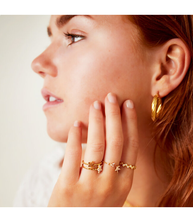 Double Small Flowers Ring