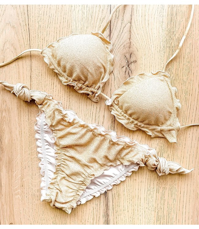 Ruffle Sparkle Bikini / Gold