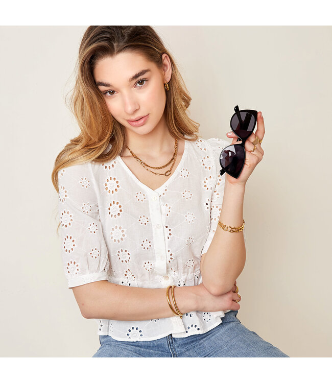 Anglaise Top / White