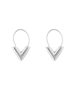 Silver Little V Earrings