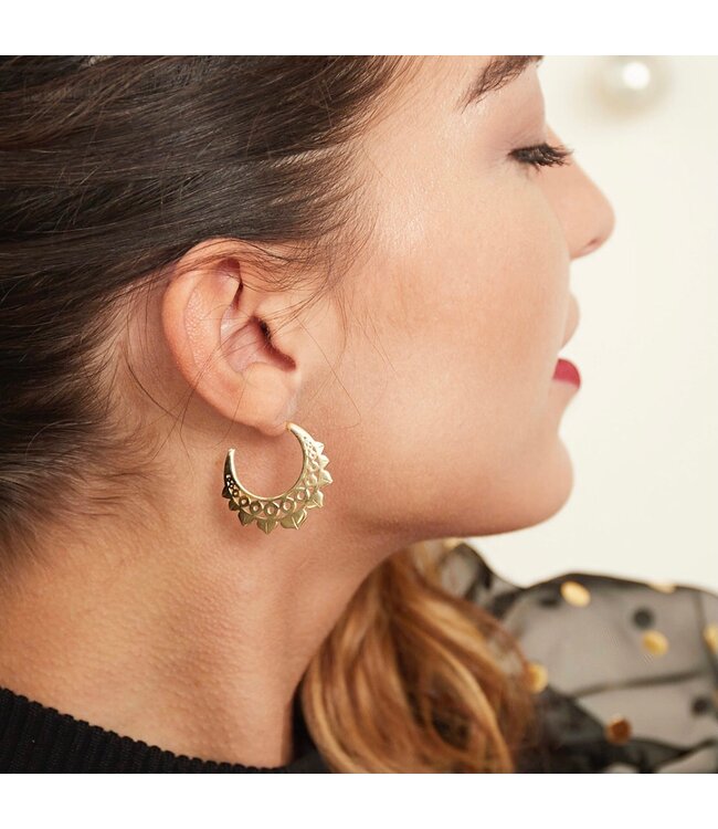 Aztec Hoop Earrings