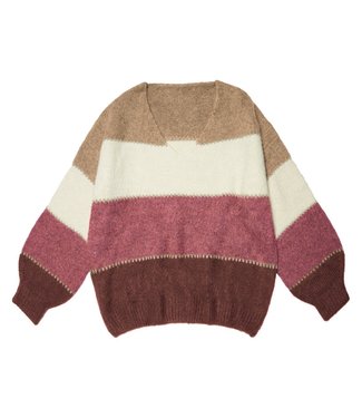 Winter Stripes Sweater / Wine Red