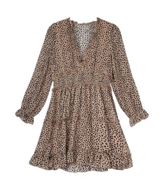 Panther Ruffle Dress / Beige