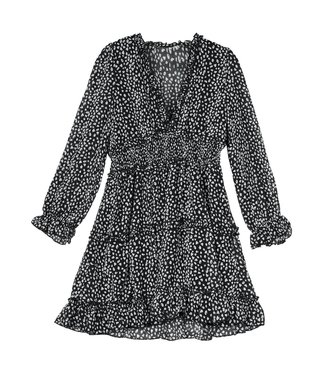 Panther Ruffle Dress / Black