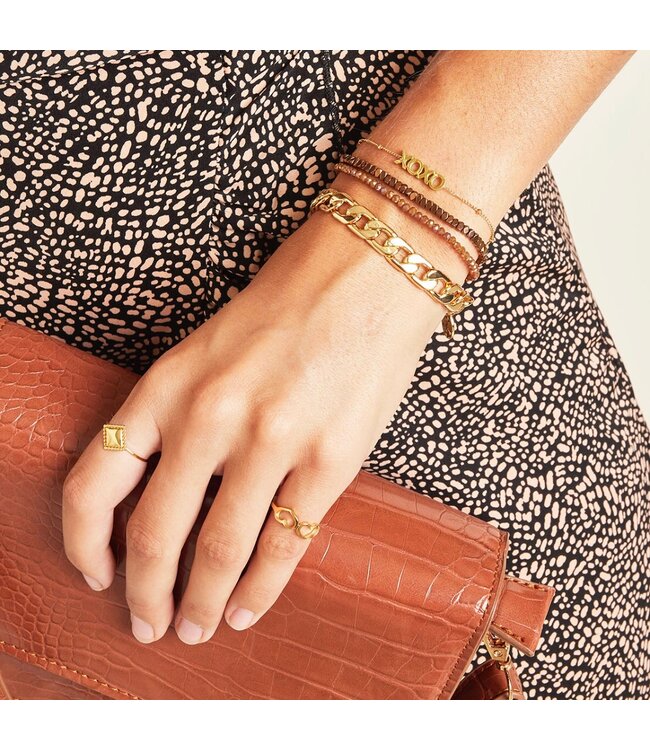 Gold Dotted XOXO Bracelet