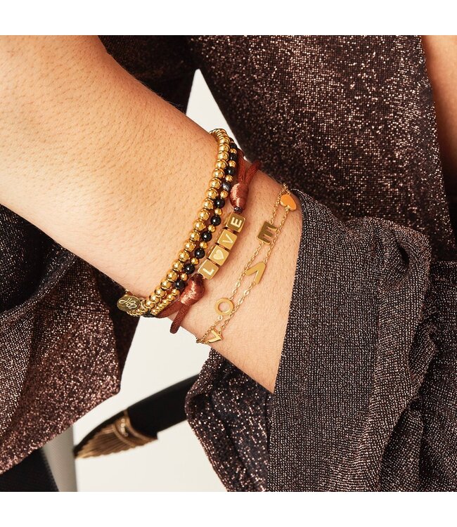 Satin Love Bracelet / Rusty Brown