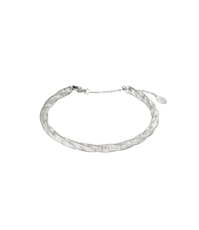 Silver Bangle Twist Bracelet