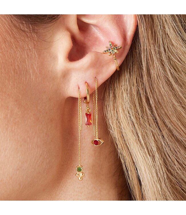 Gold Eye Dangle Earrings