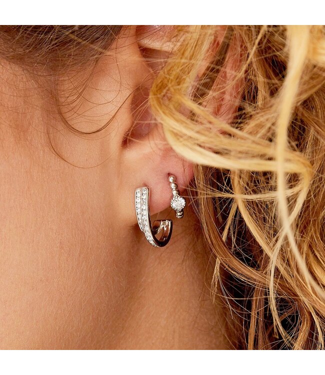 Sparkle Half Hoop Earrings