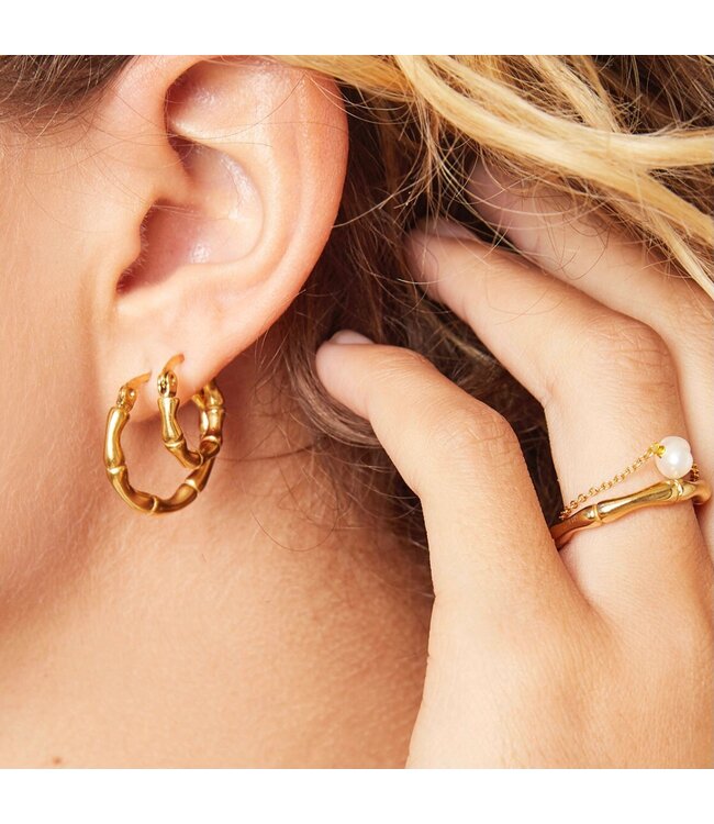 Bamboo Hoop Earrings