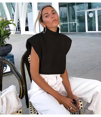 Knit Turtleneck Top / Black