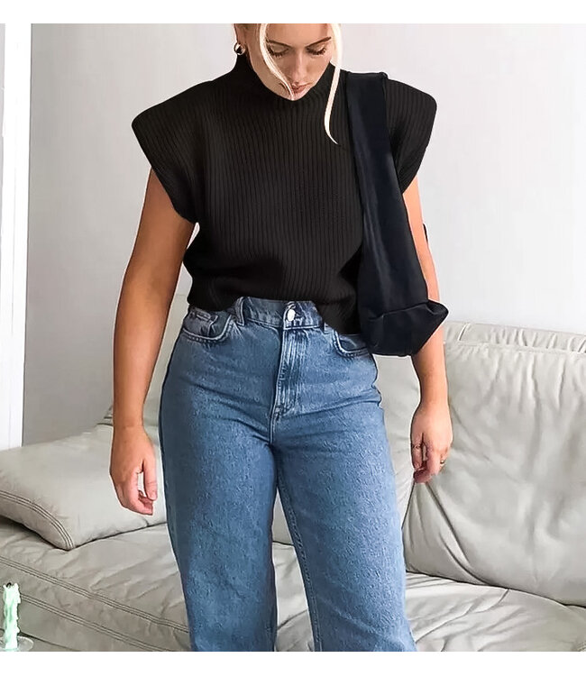 Knit Turtleneck Top / Black