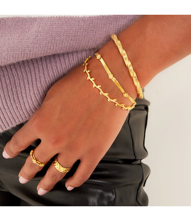 Gold Bangle Twist Bracelet