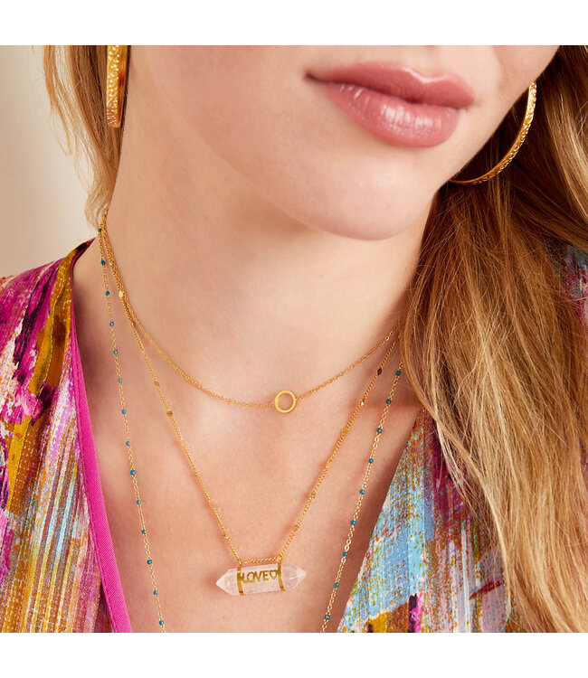 Gold Open Circle Necklace