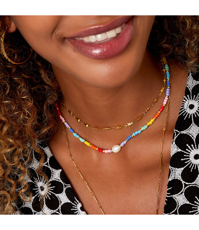 Rainbow Pearl Necklace