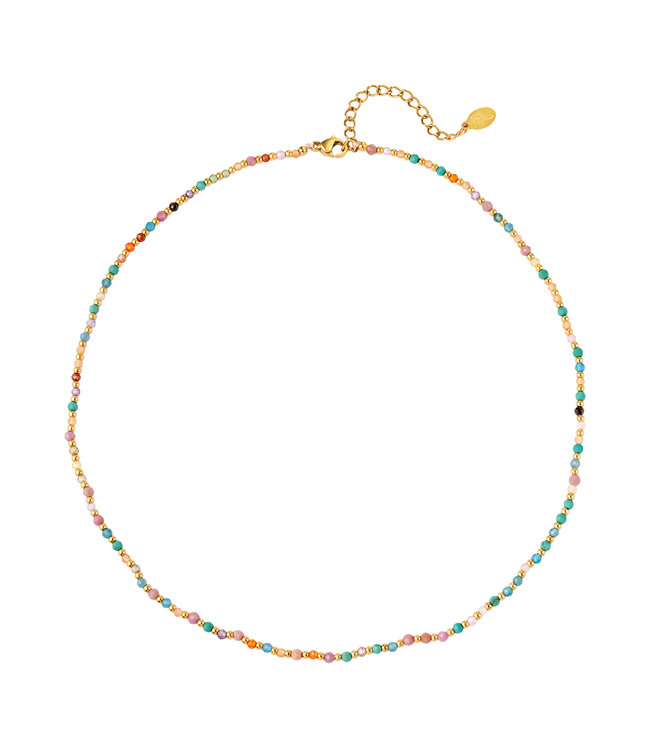 Colored Stone Beads Necklace