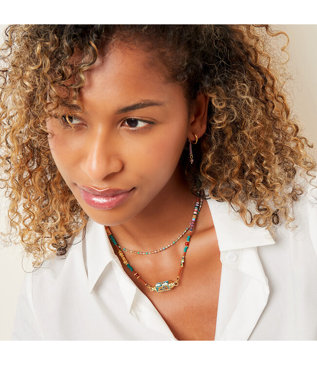 Colored Stone Beads Necklace