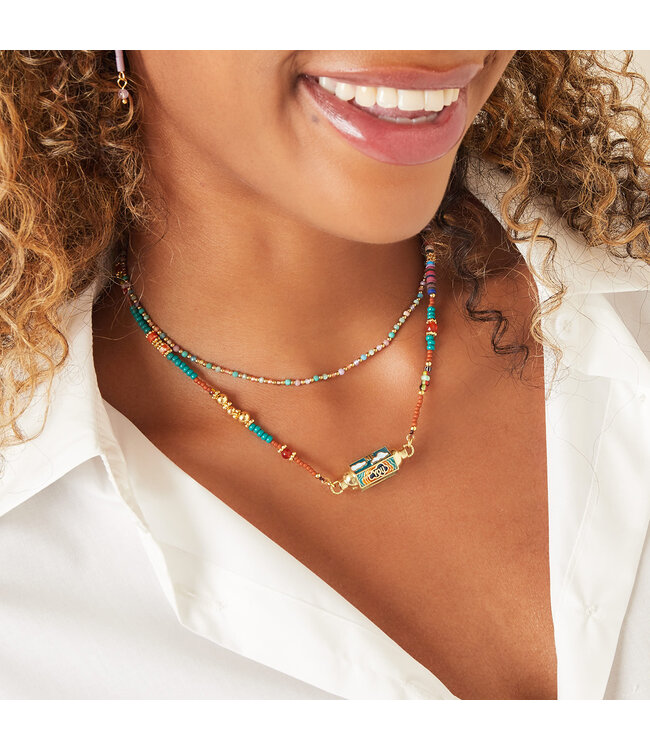 Colored Stone Beads Necklace