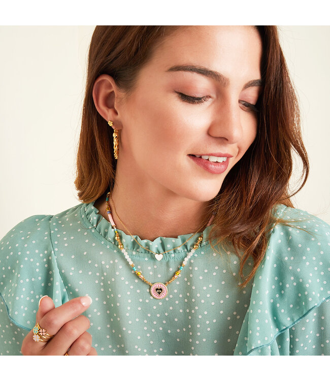 Heart Eye Beads Necklace