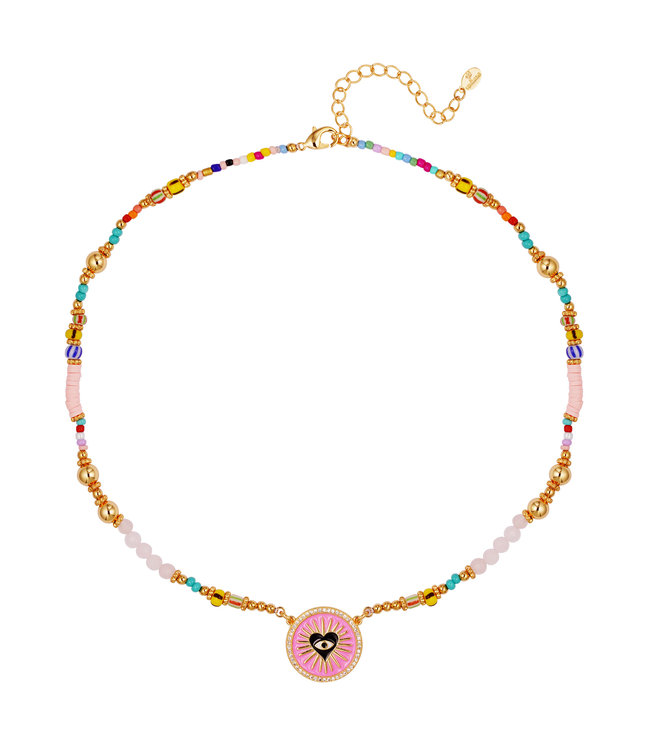 Heart Eye Beads Necklace