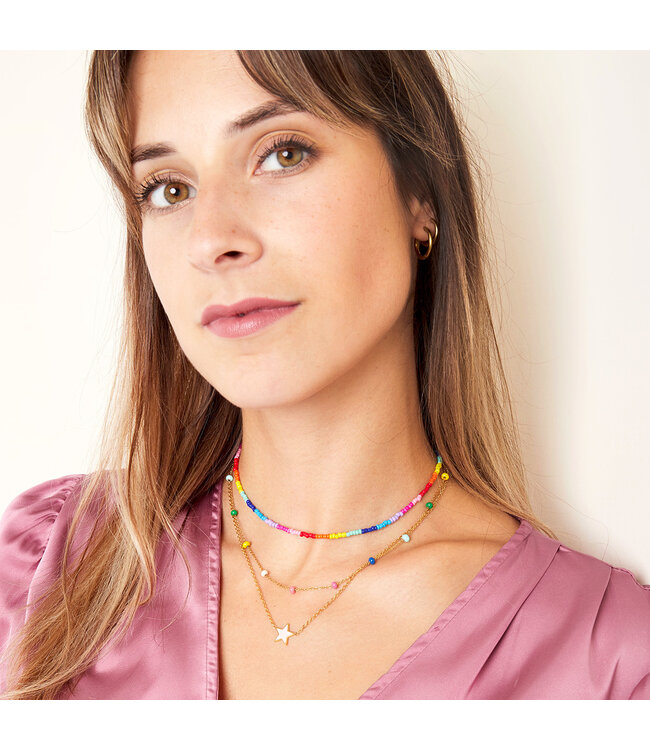 Rainbow Beads Necklace