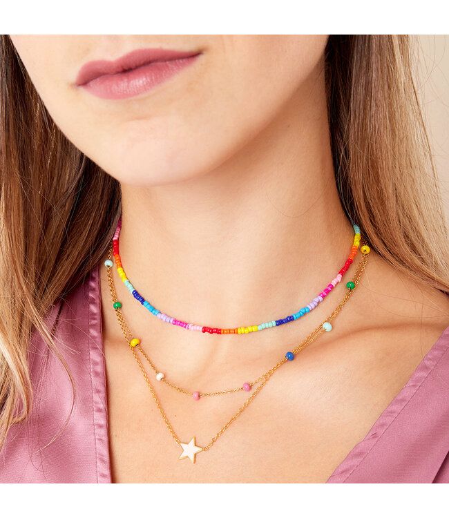 Rainbow Beads Necklace