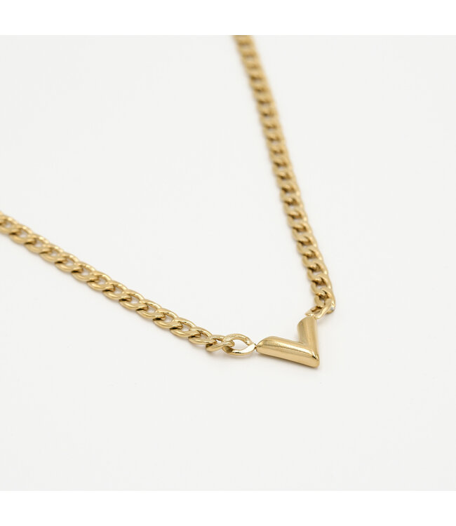 Gold Chained V Necklace