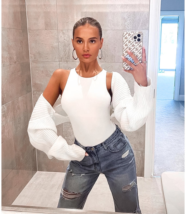 Slinky Halter Body / White