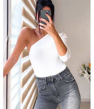 One Shoulder Top / White