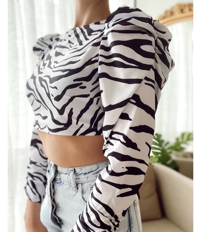 Zebra Puff Blouse