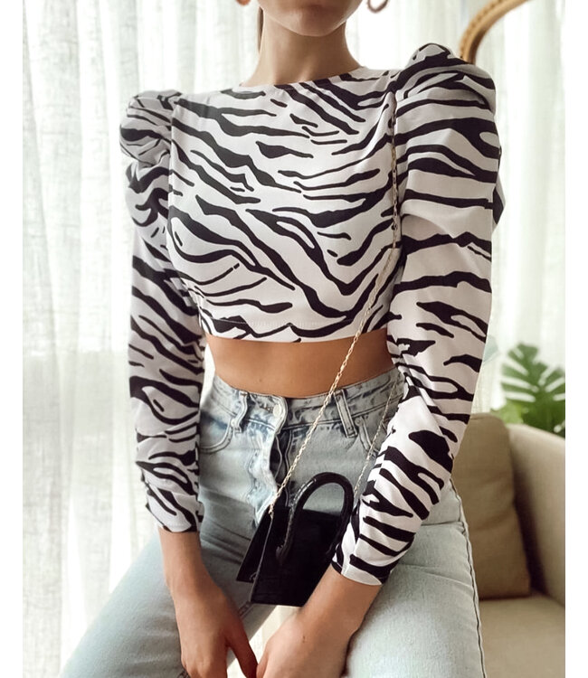 Zebra Puff Blouse