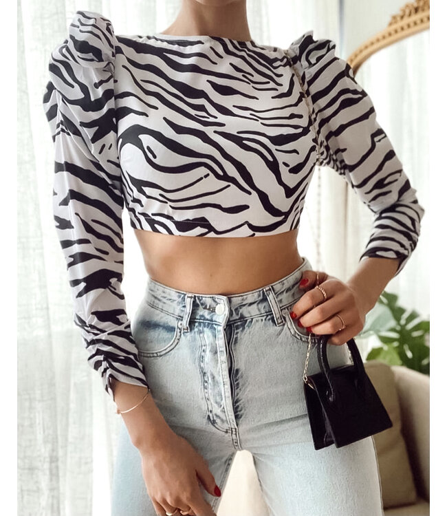 Zebra Puff Blouse