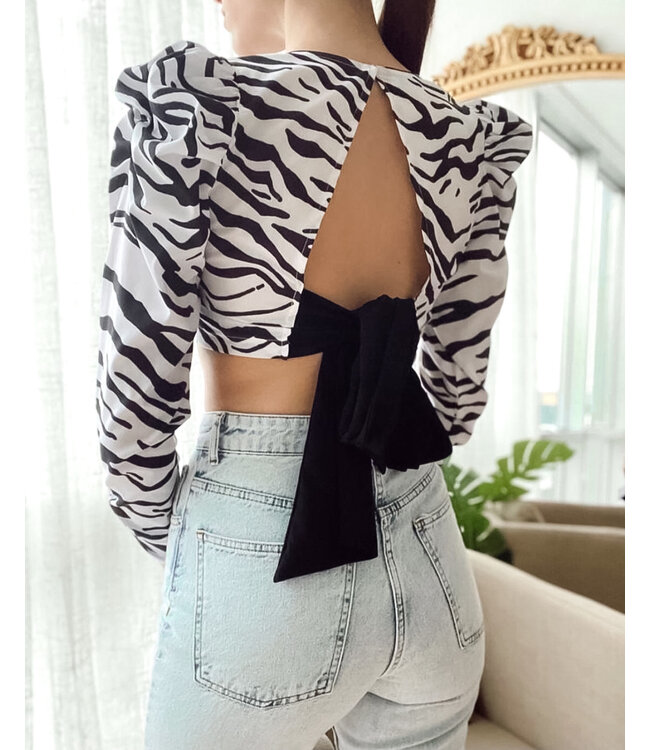 Zebra Puff Blouse
