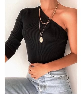 One Shoulder Top / Black