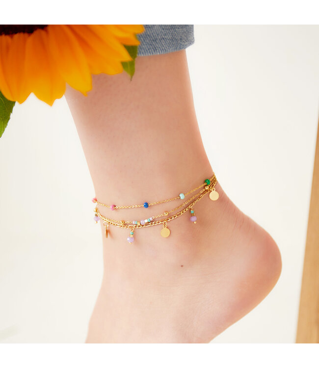 Rainbow Beads Anklet