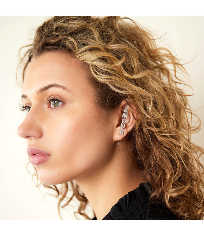 Silver Amour Ear Crawler