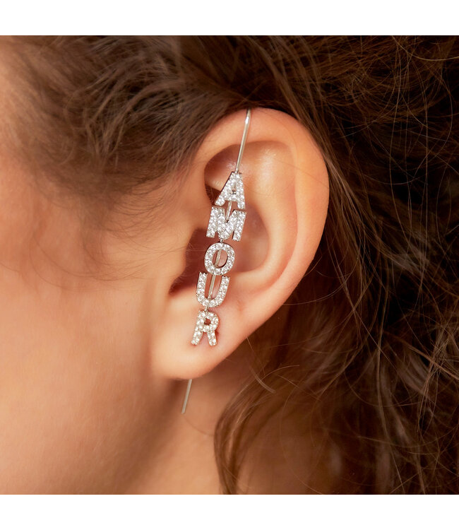 Silver Amour Ear Crawler