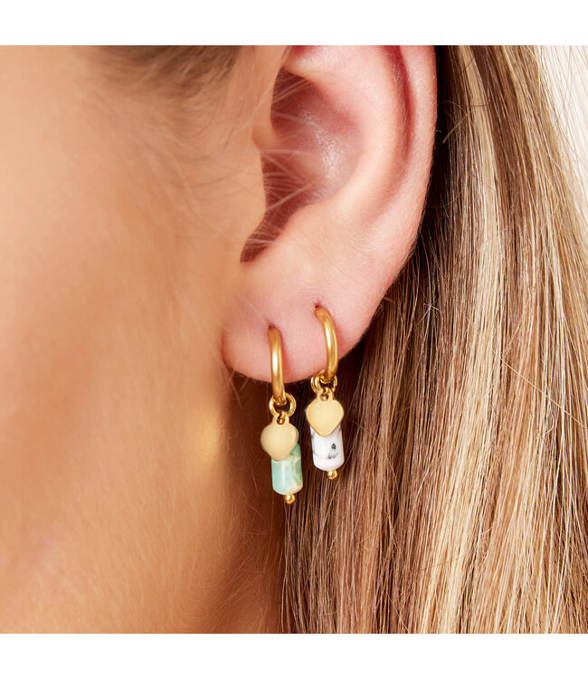 Heart Marble Stone Earrings