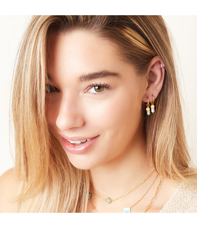 Heart Marble Stone Earrings